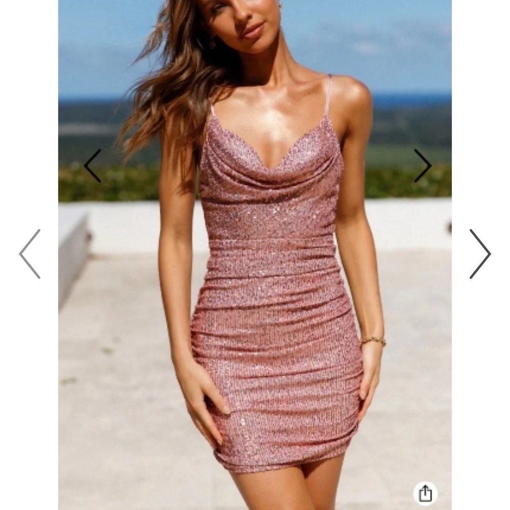 Hello Molly Pink Sequin Dress NWT Replay Button